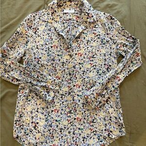 Equipment Femme Silk Floral Button-Down Blouse | Size S